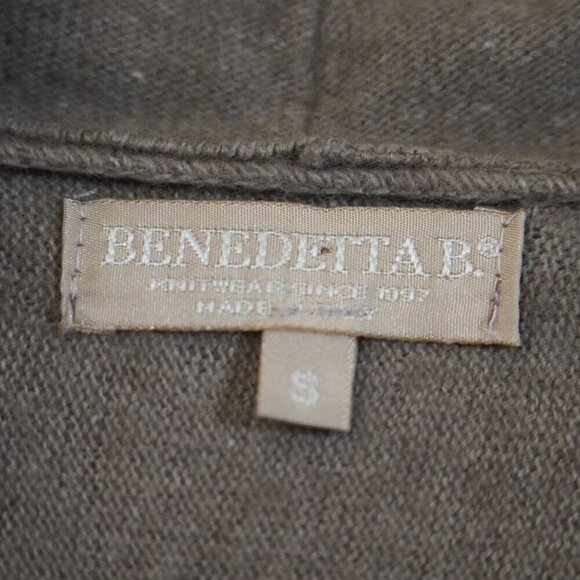 Vintage Benedetta B Grey Merino Wool Cashmere Cardigan S Minimalist drapey - Picture 6 of 8